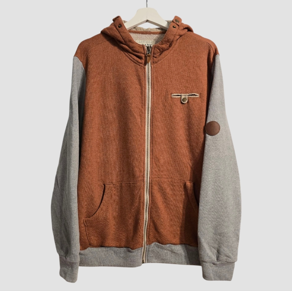 ROARK Revival Hoodie Men's Medium Brown Gray French-Terry Forever Roaming RARE